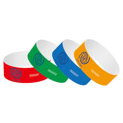Wasserdichtes Papier Veranstaltung Armbänder Vollfarbdruck Tyvek Mit Barcode