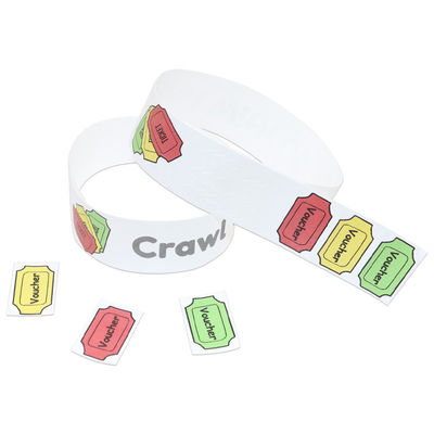 Barcode anpassbare Event-Armbänder, verstellbare Papier-Armbänder für Veranstaltungen
