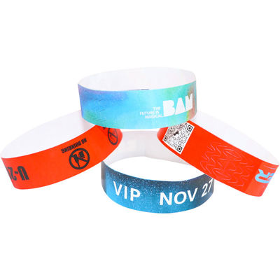 Wasserdichte, personalisierte Tyvek-Armbänder, verstellbare, druckbare Event-Armbänder