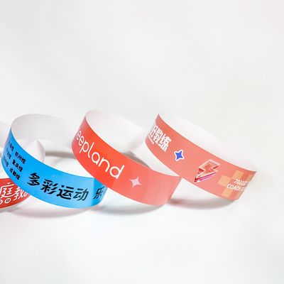 Langlebige Barcode-Farbpapier-Armbänder, personalisierte Tyvek-Armbänder.