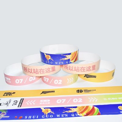 Einfache Neon Tyvek Armbänder, wasserdichte Nummer Papier Armbänder für Veranstaltungen