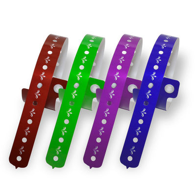 Kunststoff Vinyl Personalisierte Event-Armbänder Sicherung elastisch reflektierend