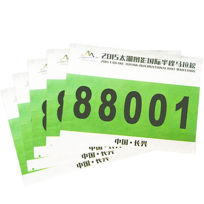 Wettkampf Tyvek Laufbibs, Tränenbeständige Pinning Race Bib 0,5 mm
