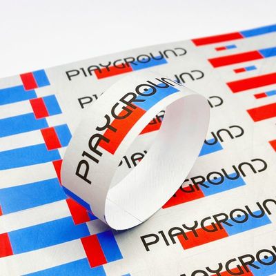 Langlebige Tyvek-Papier-Event-Armbänder mit Barcoding und Vollfarbdruck