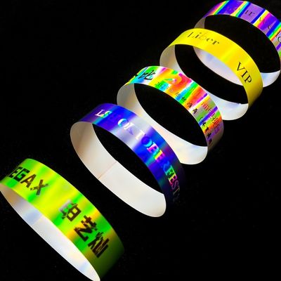 Hot Sale Glitzer Wasserpark Armband Glanz Laser Papier Armband für stilvolle Erwachsene und Kinder Veranstaltungen Armband