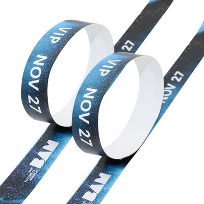 Billige wasserdichte schweißresistente Tyvek Event Armbänder Scan der Barcode Veranstaltungen Vielfalt der Farben Papier Veranstaltung Armband