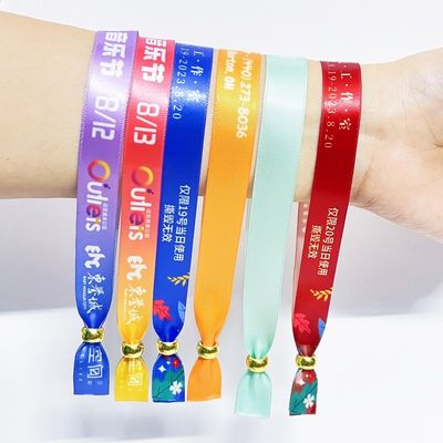 Hot-Selling Custom Logo Polyester Gewebtes Tuch Armbänder Geschenk für Werbung und Veranstaltungen Einstellbare Länge Gewebtes Armband