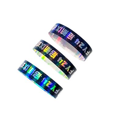 Fabrik Großhandel Laser Glitter Armband Veranstaltung Konzert Festival Neon Regenbogen Laser Logo Glanz Laser Papier Armband