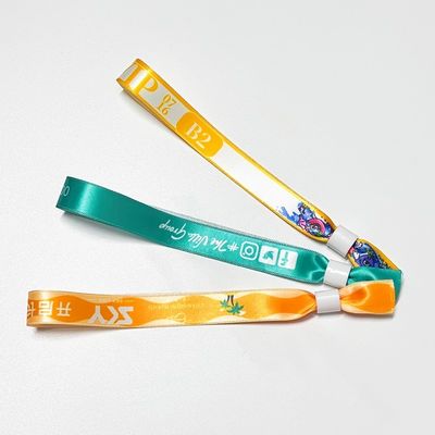 Hot-Selling Custom Logo Polyester Gewebtes Tuch Armbänder Konzert Promotion Veranstaltungen Geschenk Längenverstellbar Gewebtes Armband