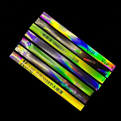Fabrik Custom Laser Glitter Armband Veranstaltung Konzert Festival Neon Regenbogen Laser Glanz Laser Werbepapier Armband