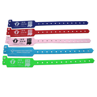 Einweg-Kustom-Armband Neon-Fluoreszenzfarben Kunststoff Vinyl PVC Wasserdicht Veranstaltung Party-Armband