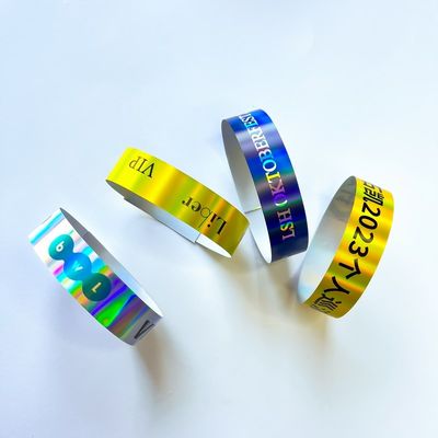 Fabrik Großhandel Laser Glitter Handgelenk Bands Veranstaltung Konzert Festival Neon Laser Logo Glanz Laser Papier Armband