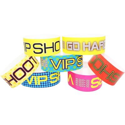 Fabrik Billig verstellbar Tyvek Veranstaltung Armbänder Aktivität Barcode Veranstaltungen Vielfalt der Farben Papier Veranstaltung Armband