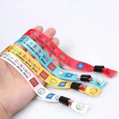 Custom Pattern Polyester Gewebtes Gewebe Armbänder Konzert Promotion Veranstaltungen Geschenk Einstellbare Länge