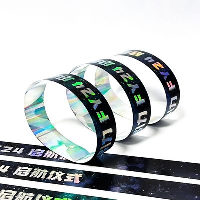 Fabrik Großhandel Papier Armbänder Veranstaltung Custom Concert Neon Regenbogen Laser glänzend Werbegeschenk Papier Armband