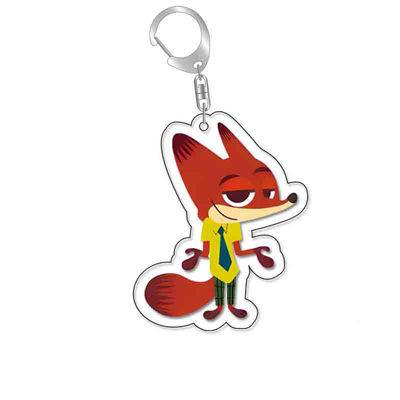 Zootopia Souvenir Druck Acryl Charms Schlüsselbund mit Metallring und modischem Design