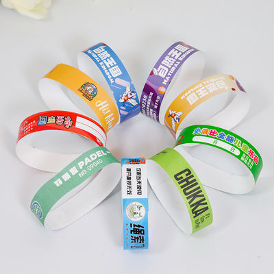 Custom Event PP synthetisches Papier Armband Party Park Logo gedruckt wasserdicht schweißfest Eintritt Eintritt Armbänder