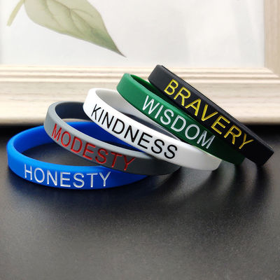 1-5 mm breite Silikon-Armbänder für individuelle Geschäftsveranstaltungen und Sport-Souvenirs