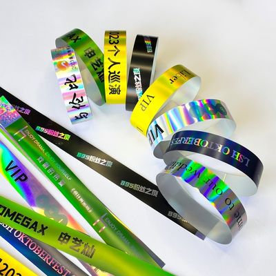 Fabrik-Anpassung VIP-Armbänder Glanz Laser Glitter Konzert Musikfest Party Aktivität Armbänder für Erwachsene Kinder