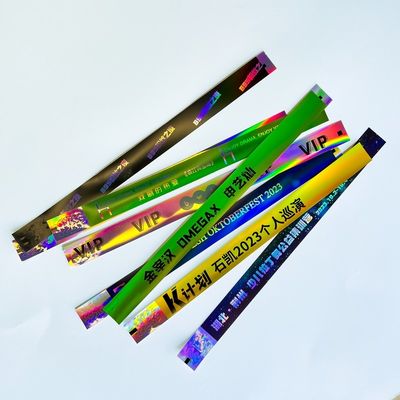 Einweg Neon Laser Regenbogen Glitter Party Armbänder Custom für Veranstaltung Konzert Musikfest