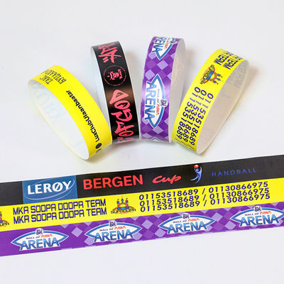 Tyvek-Armbänder, Barcoding, Nummern, Pool, Party, Festival-ID, VIP-Eintrag, Eintritt, Wasserdichte Papier-Armbänder