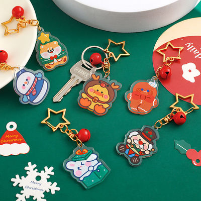Customisierter Weihnachtsschlüsselbund mit Metallring und Transparentem Schneemann-Druck