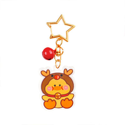 Weihnachtsfest Custom Acryl Schlüsselbund Schlüsselring Transparent Cute Cartoon Weihnachtsfest Schneemann Charms Schlüsselbund