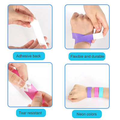 Einstellbarer Tyvek Festival Armband Wasserdicht VIP Eintritt Papierband Armband