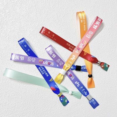 Lieferant Gewebe Armbänder Festival Konzert Promotion Veranstaltung Band Stoff mit verschiedenen Designs