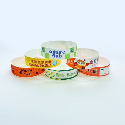 Custom Logo Druck Tyvek Papier Armbänder Schnapp Schließung Einfache und sichere Crowd Control