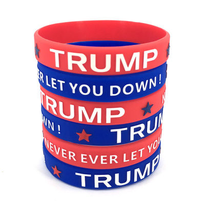 Werbeveranstaltung Armband Custom Trump Silikon Armbänder mit Wärmeübertragung Druck