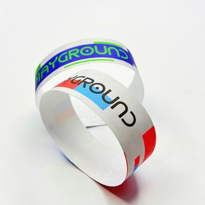Wasserdichtes, benutzerdefiniertes Logo Drucken Tyvek Papier Armbänder für Veranstaltung Party Meeting Zugangskontrolle