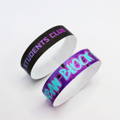 Sequentiell nummeriertes Tyvek-Armband Wasserdicht Vollfarbdruck mit Ihrem eigenen Logo