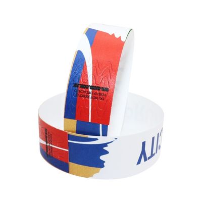 Chinesischer Hersteller Seriennummer Tyvek Material Armband Wasserdicht Vollfarbdruck mit Ihrem eigenen Logo