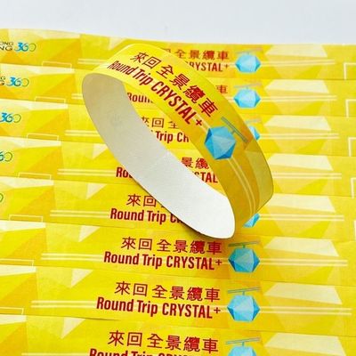 Custom Logo Druck Tyvek Papier Armbänder Wasserdicht und Schnappschließung für Festivals