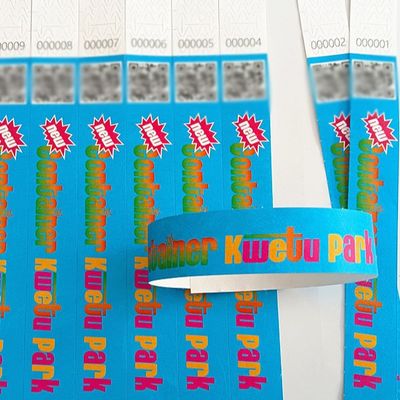 Custom gedruckte Papier-Armbänder Sequenznummern Barcode für die Sicherheit