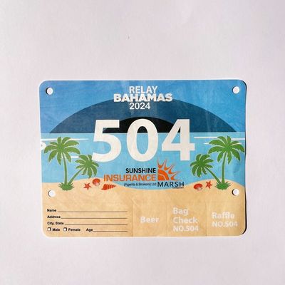 Hohe Trennbeständigkeit Druckbare Rennläufer Chip Rennbiben Nummern für Marathon-Event
