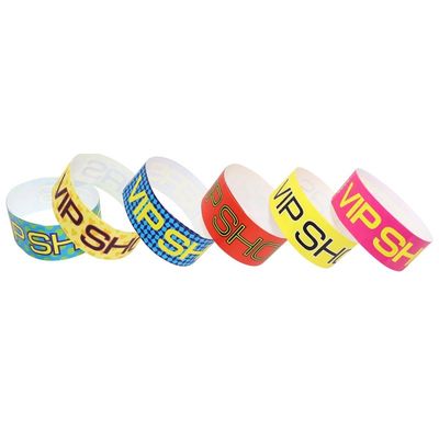 Tyvek-Papier-Armbänder in verschiedenen Farben mit Möglichkeiten zum Drucken von individuellen Logos