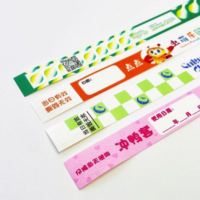 Custom Tyvek Papier Armband für Veranstaltungen, Partys, Sport, Bar mit unterschiedlichem QR-Code für Veranstaltungen