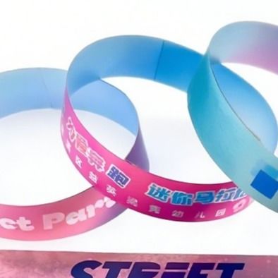 Personalized Colorful Holographic Paper Wristband Customized Slogan Wristband